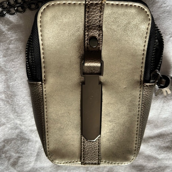 Kate Landry Pouch with Striped Interior. Chain strap. - Picture 2 of 9